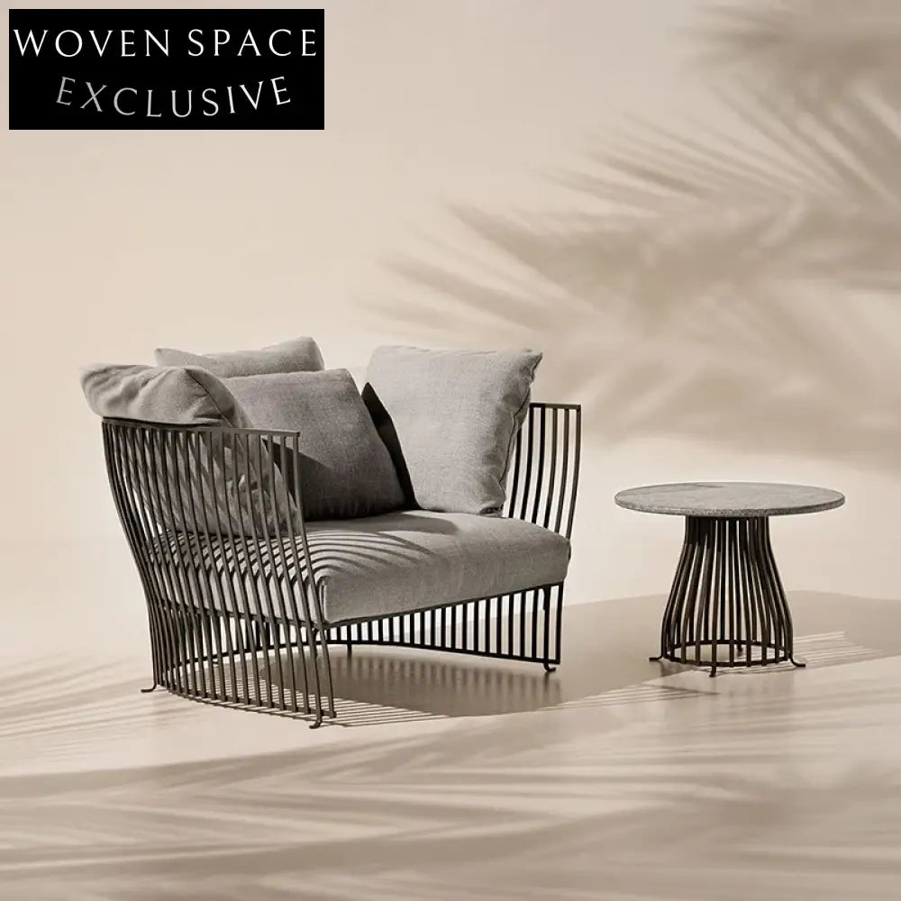 Luxury Outdoor Garden Aluminum Sectional Sofa Set with Quick-Dry Cushions