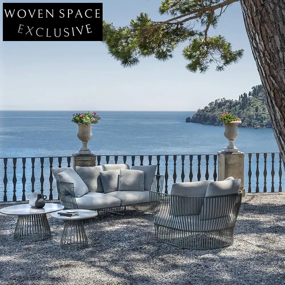 Luxury Outdoor Garden Aluminum Sectional Sofa Set with Quick-Dry Cushions