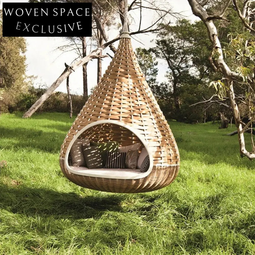 Luxury Outdoor Nest Bird Round Swing Chair Resin Rattan Hanging Bed ...