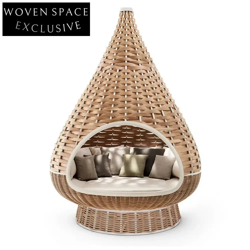 Luxury Outdoor Nest Bird Round Swing Chair Resin Rattan Hanging Bed