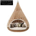 Luxury Outdoor Nest Bird Round Swing Chair Resin Rattan Hanging Bed