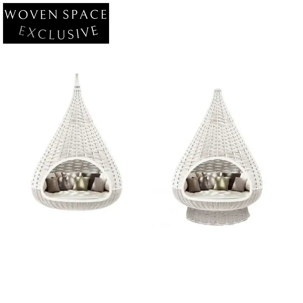 Luxury Outdoor Nest Bird Round Swing Chair Resin Rattan Hanging Bed