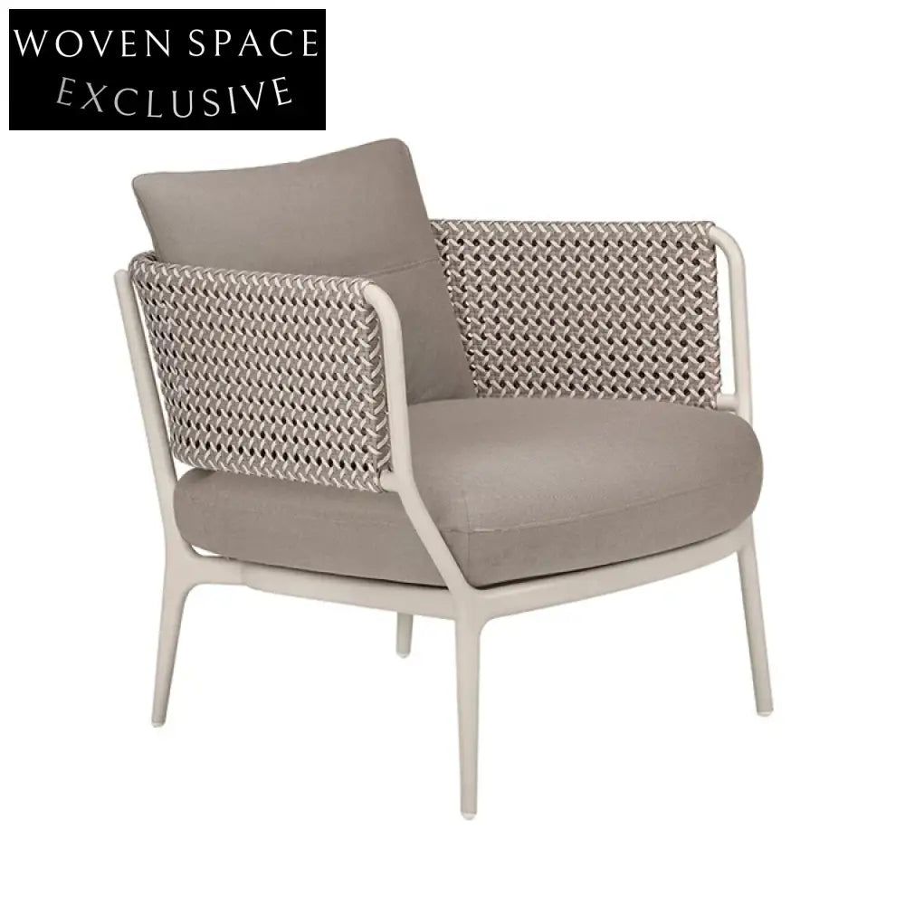 Luxury Outdoor Patio Lounge Chair with Armrests and Plush Cushions