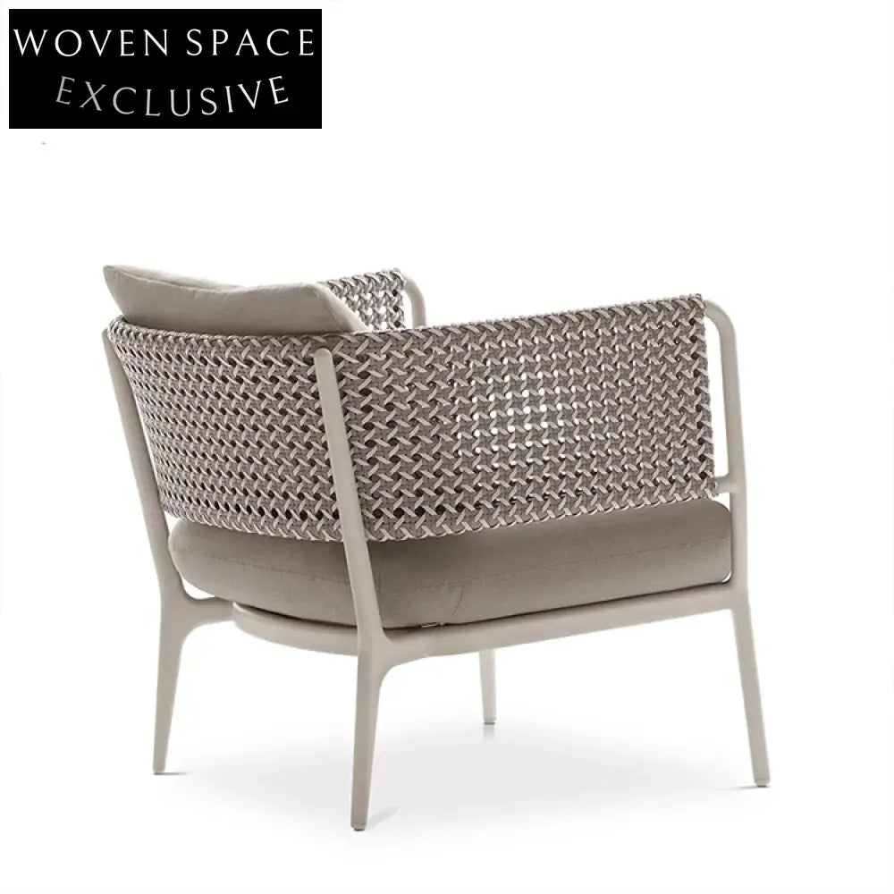 Luxury Outdoor Patio Lounge Chair with Armrests and Plush Cushions