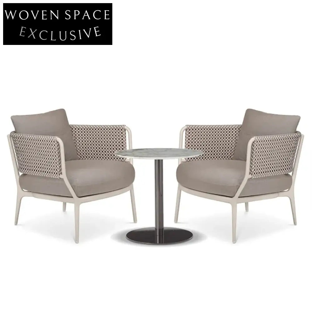 Luxury Outdoor Patio Lounge Chair with Armrests and Plush Cushions