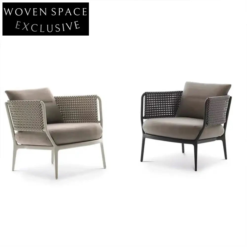 Luxury Outdoor Patio Lounge Chair with Armrests and Plush Cushions