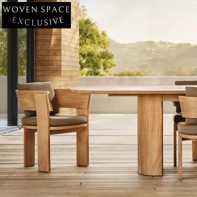 Luxury Outdoor Teak Wood Dining Set with Chairs for Patio Garden