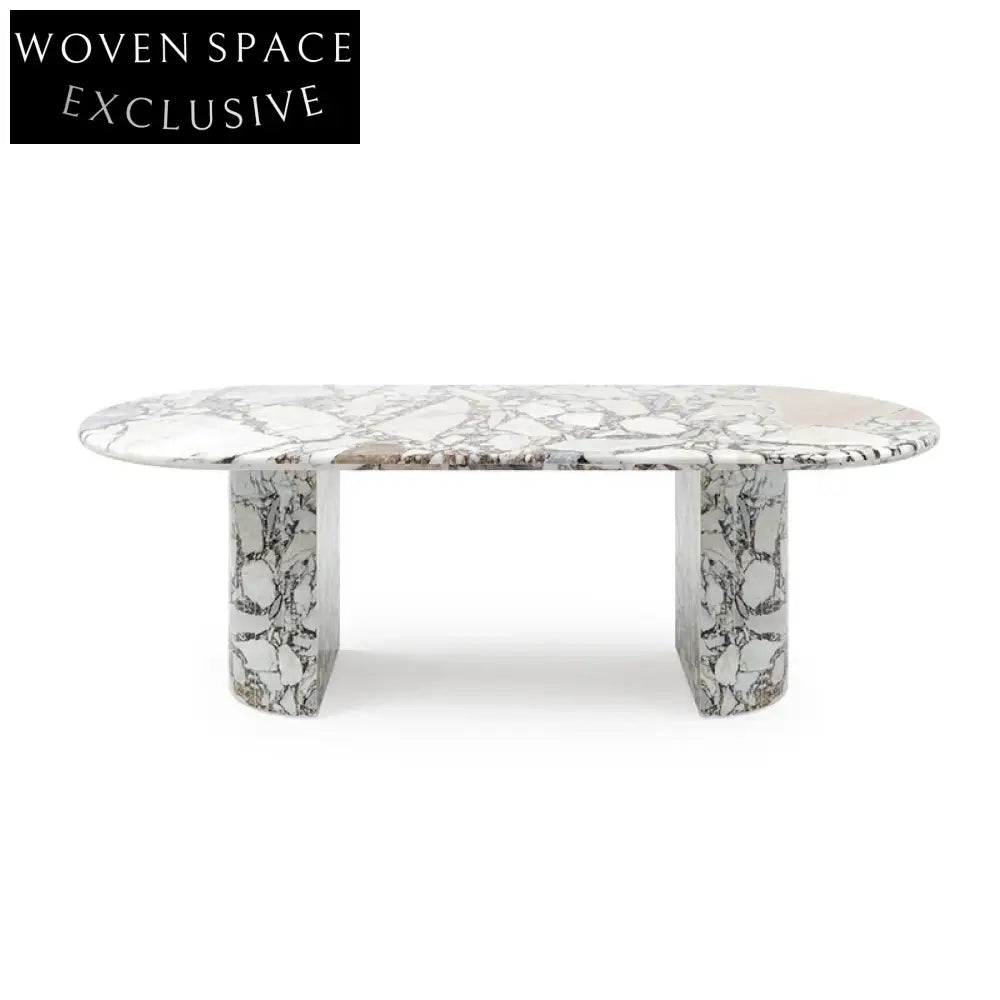 Luxury Oval Marble Dining Table, 10 Seater, Modern Italian Design Table