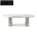 Luxury Oval Marble Dining Table, 10 Seater, Modern Italian Design Table