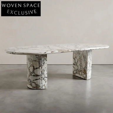 Luxury Oval Marble Dining Table, 10 Seater, Modern Italian Design Table