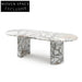 Luxury Oval Marble Dining Table, 10 Seater, Modern Italian Design Table