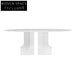 Luxury Oval Marble Top Dining Table with Modern Wood Base for Dining Room