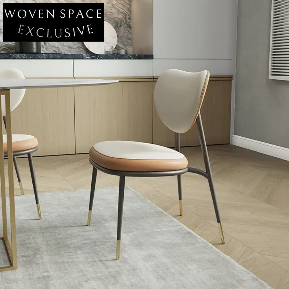 Luxury Oval Natural Marble Dining Table, Steel Base, Modern 6-Seat Set