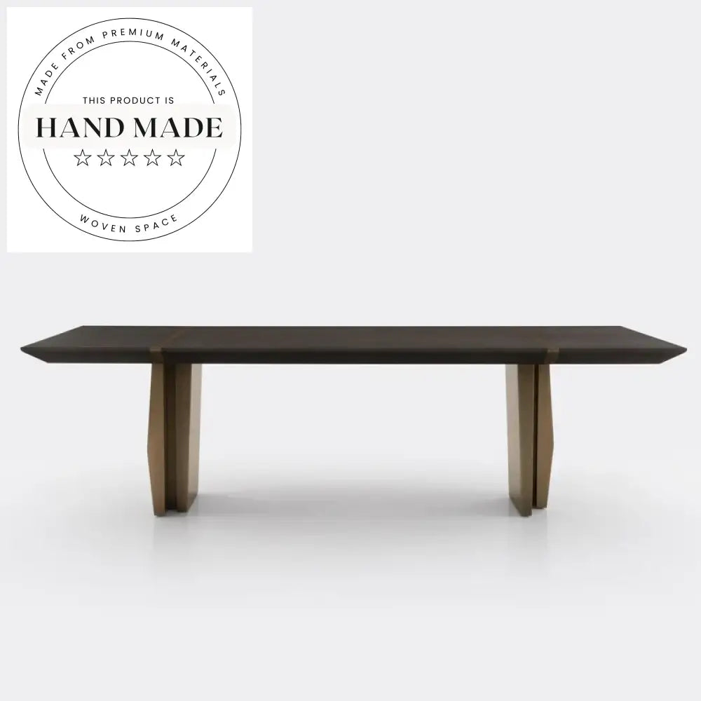 Luxury Oval Solid Wood Oak and Walnut Modern Dining Table