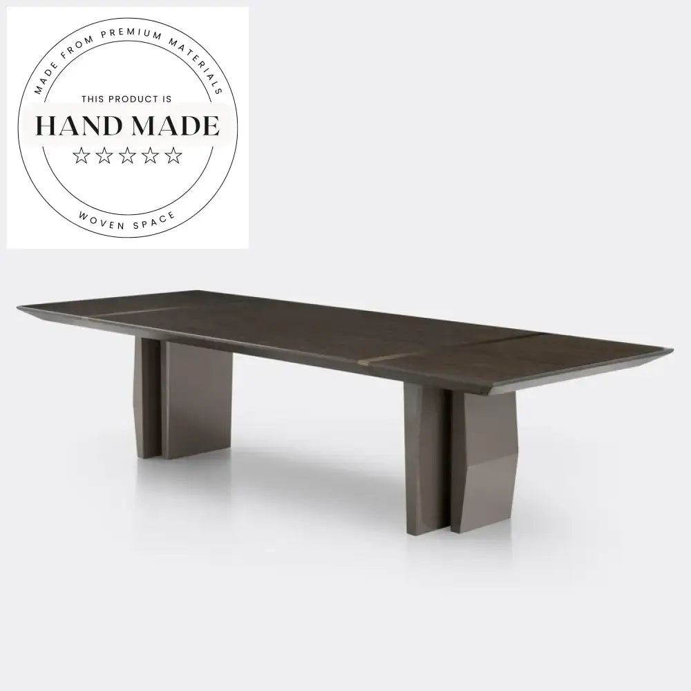 Luxury Oval Solid Wood Oak and Walnut Modern Dining Table