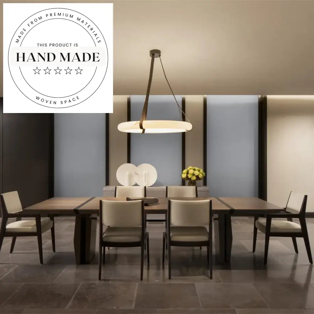 Luxury Oval Solid Wood Oak and Walnut Modern Dining Table
