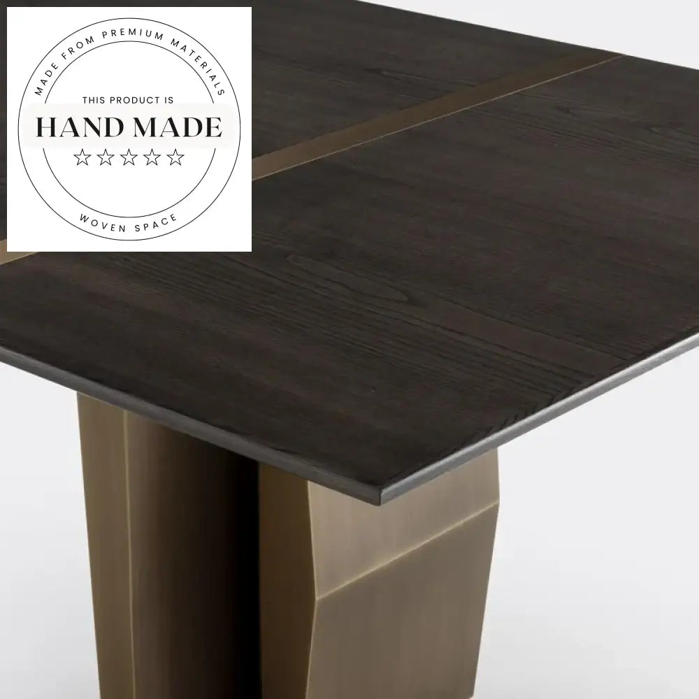 Luxury Oval Solid Wood Oak and Walnut Modern Dining Table