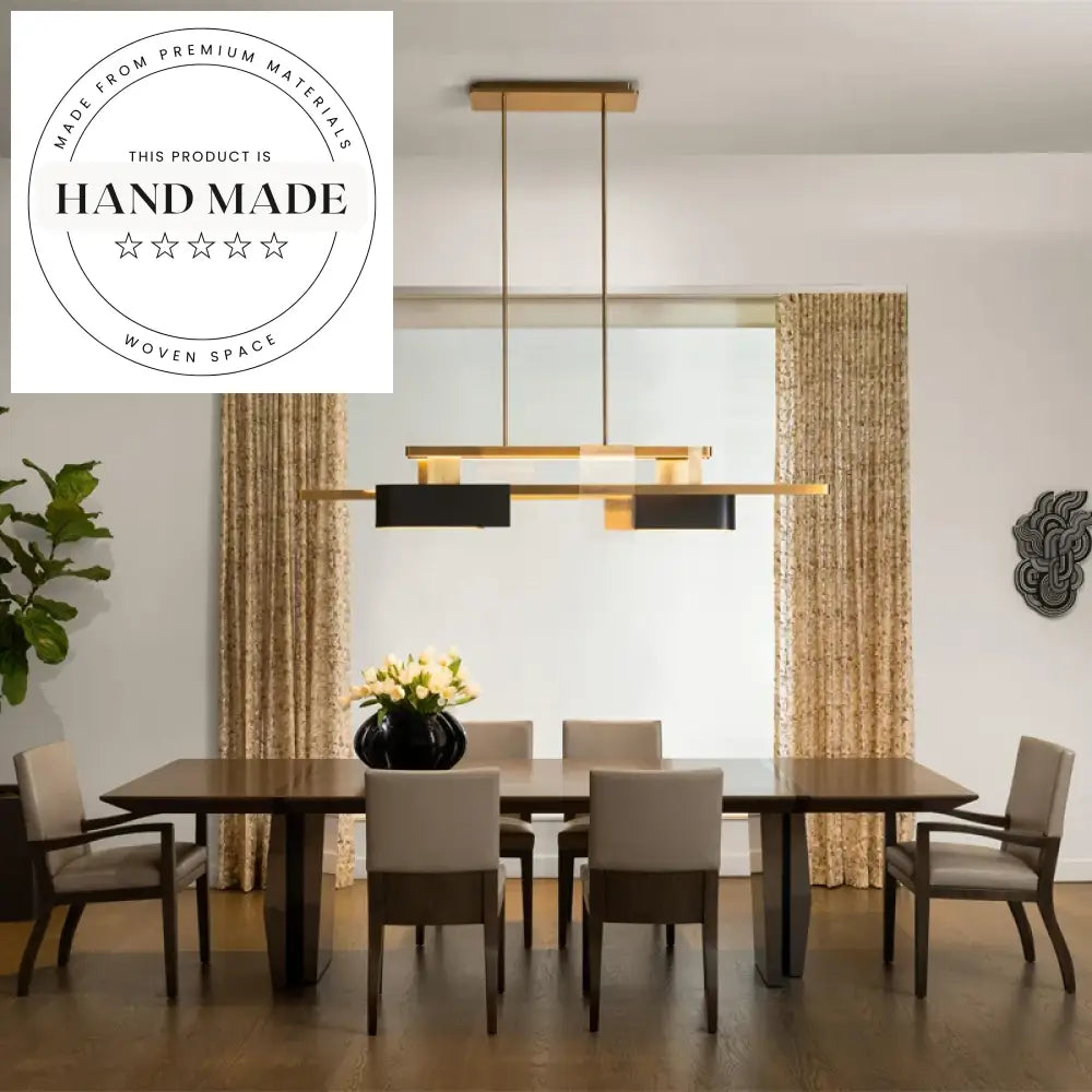Luxury Oval Solid Wood Oak and Walnut Modern Dining Table