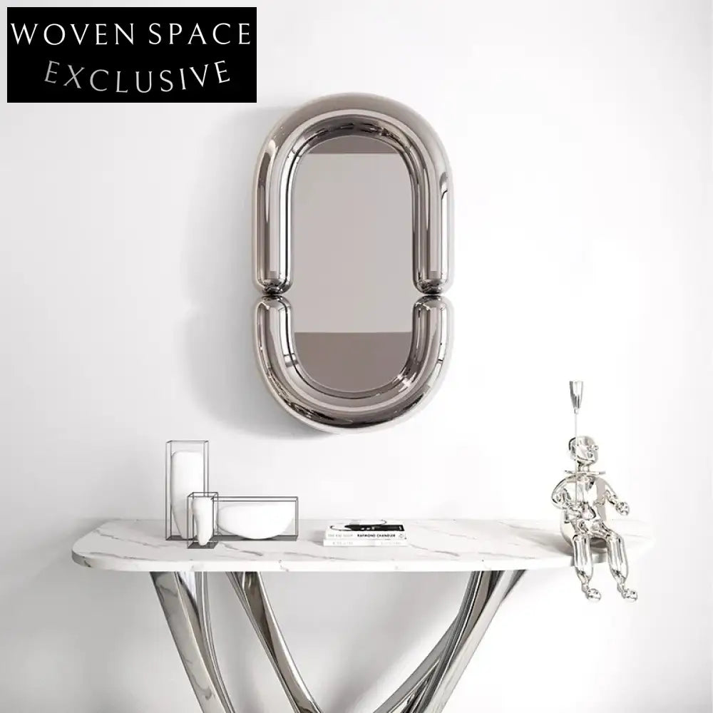 Luxury Oval Stainless Steel Wall Art Decor Mirror for Elegant Home Spaces