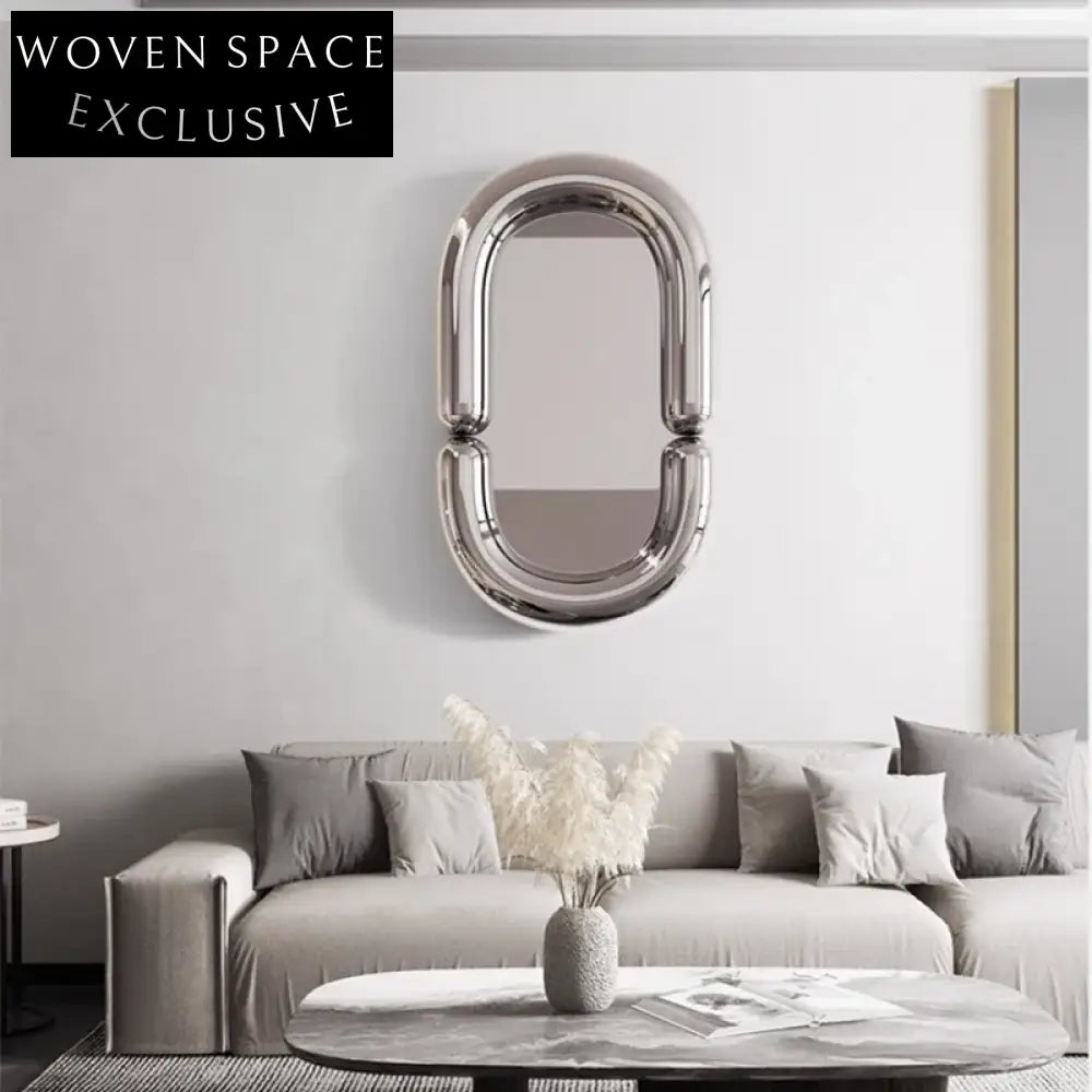 Luxury Oval Stainless Steel Wall Art Decor Mirror for Elegant Home Spaces
