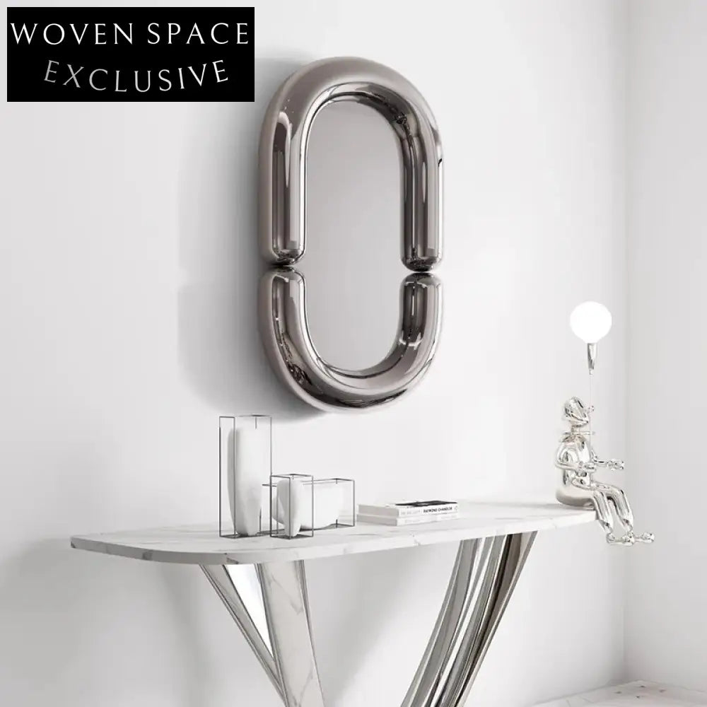 Luxury Oval Stainless Steel Wall Art Decor Mirror for Elegant Home Spaces