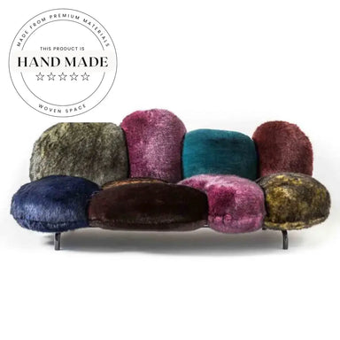 Luxury Pink Plush Velvet Finger Design Upholstered Accent Sofa