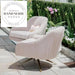 Luxury Pink Velvet Swivel Recliner Gold Metal Legs Modern Armchair