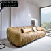 Luxury Pleated Leather Modern Living Room L-Shape Velvet Sectional Sofa