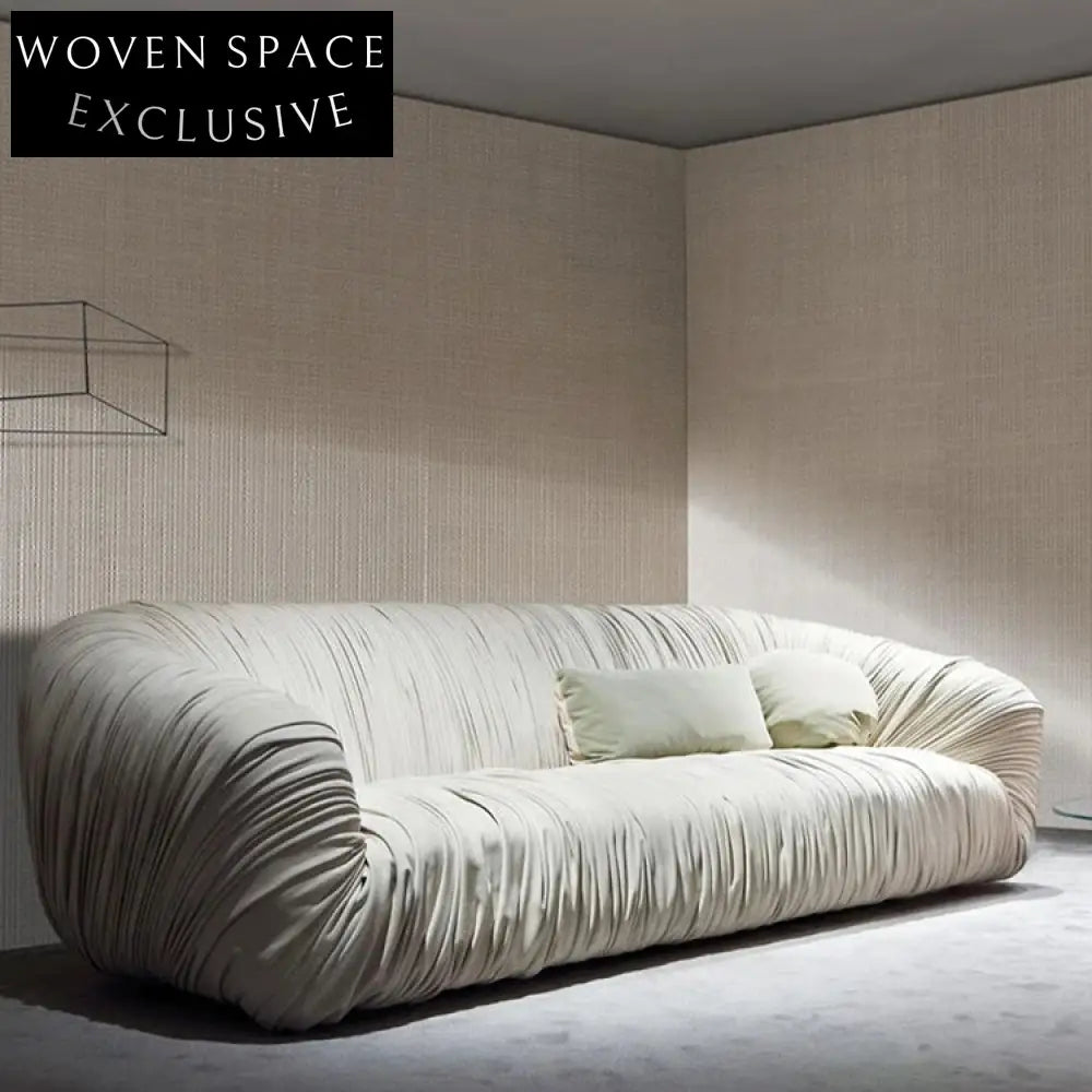 Luxury Pleated Leather Modern Living Room L-Shape Velvet Sectional Sofa