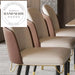 Luxury Post Modern Upholstered Leather and Stainless Steel Dining Chair