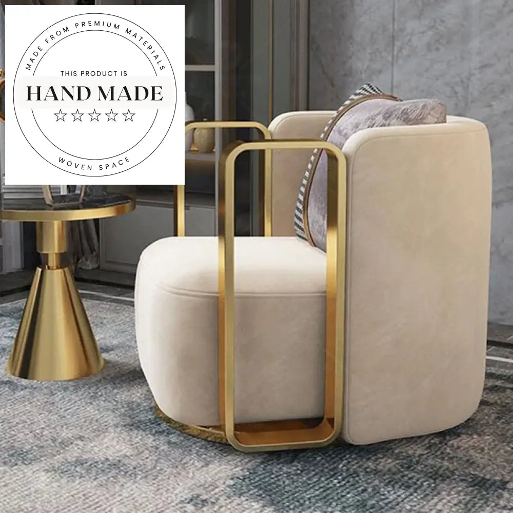 Luxury Postmodern Revolving Fabric Lounge Armchair, Single Swivel Leisure Chair