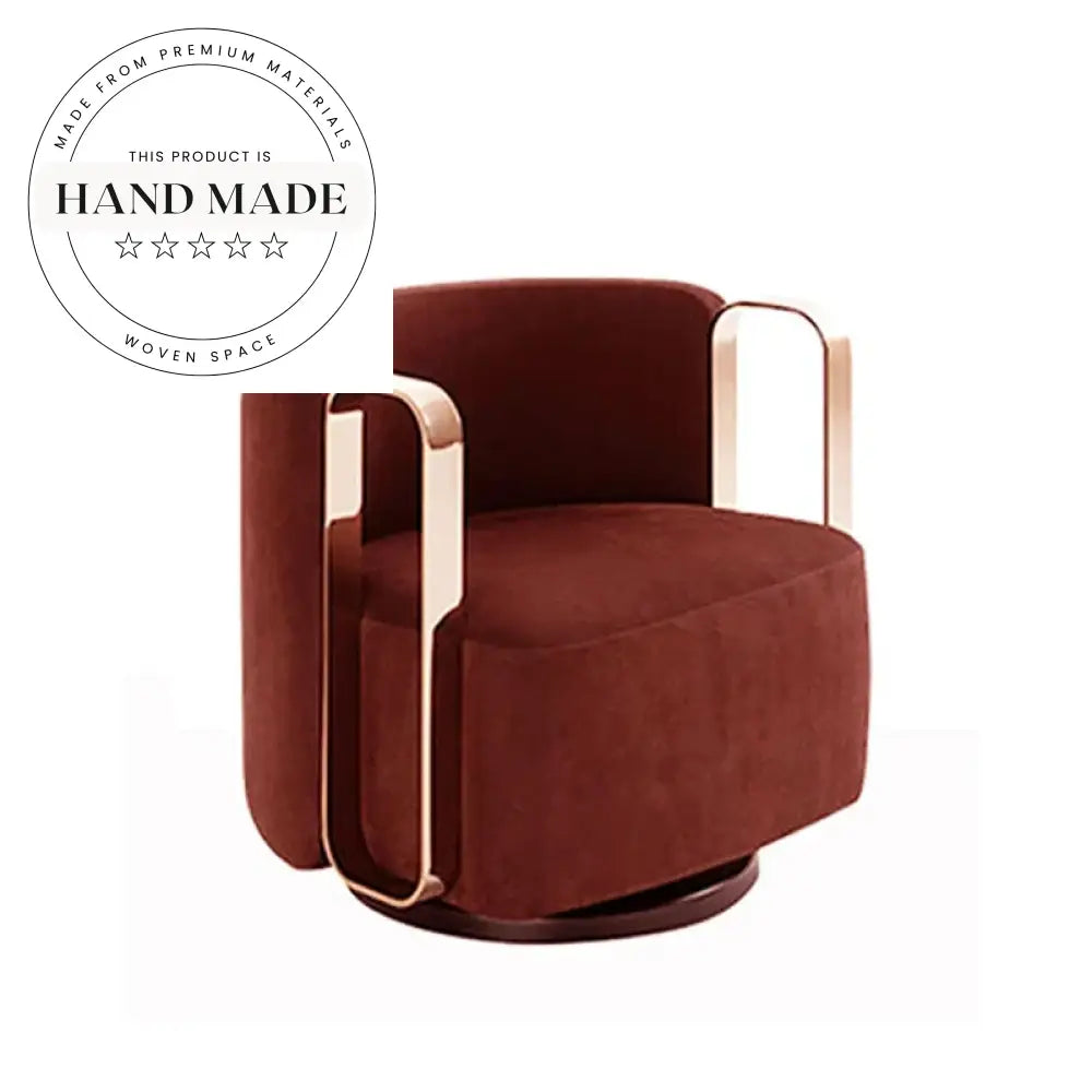Luxury Postmodern Revolving Fabric Lounge Armchair, Single Swivel Leisure Chair