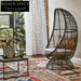 Luxury Rattan Hanging Egg Chair with Plush Cushions for Patio & Deck