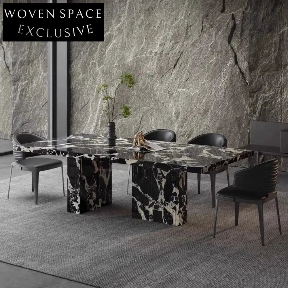 Luxury Rectangular 6-Seater Marble Dining Table, High-End Design