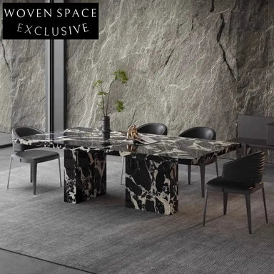 Luxury Rectangular 6-Seater Marble Dining Table, High-End Design