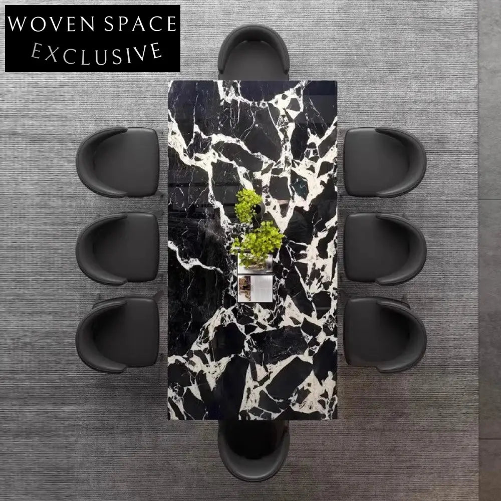 Luxury Rectangular 6-Seater Marble Dining Table, High-End Design