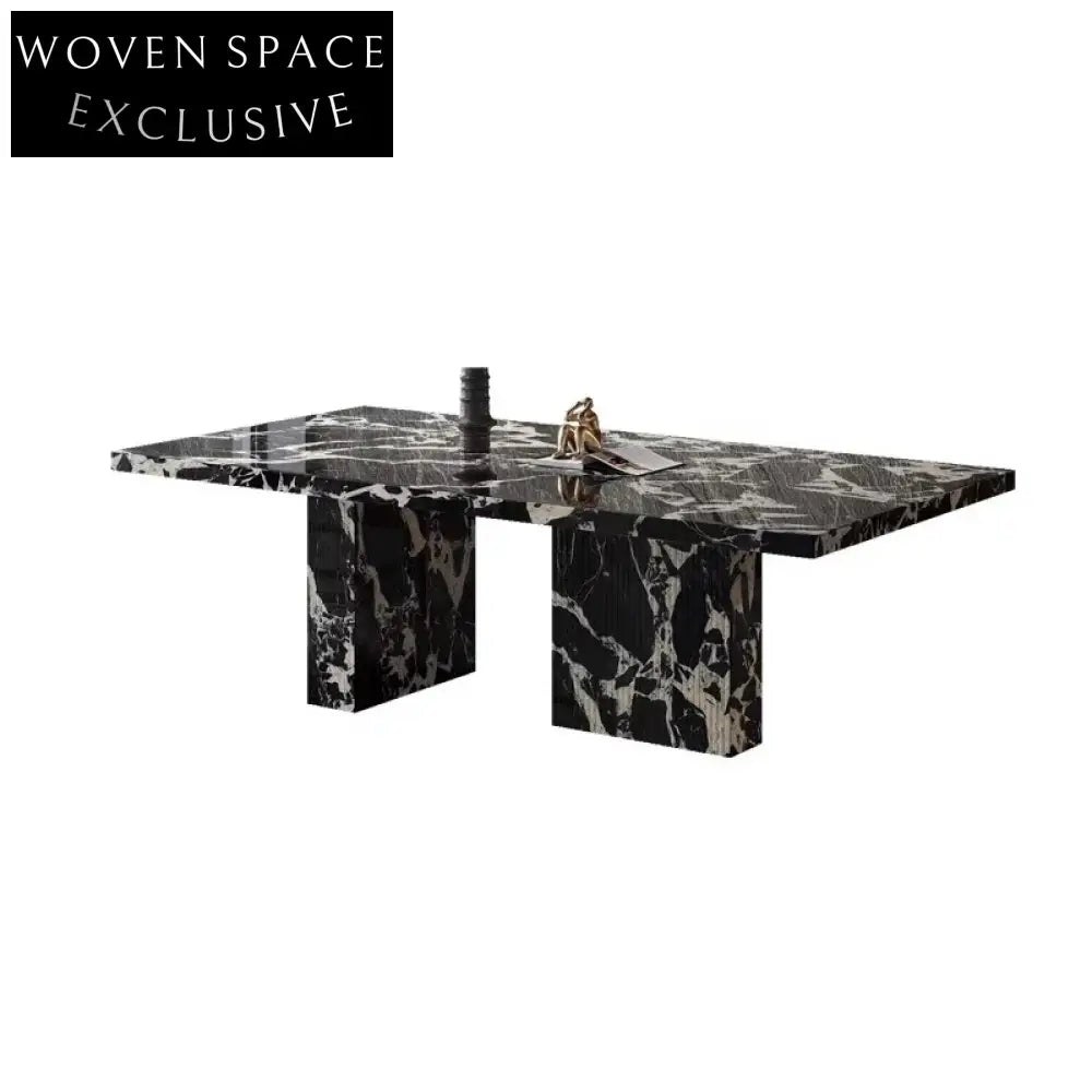 Luxury Rectangular 6-Seater Marble Dining Table, High-End Design