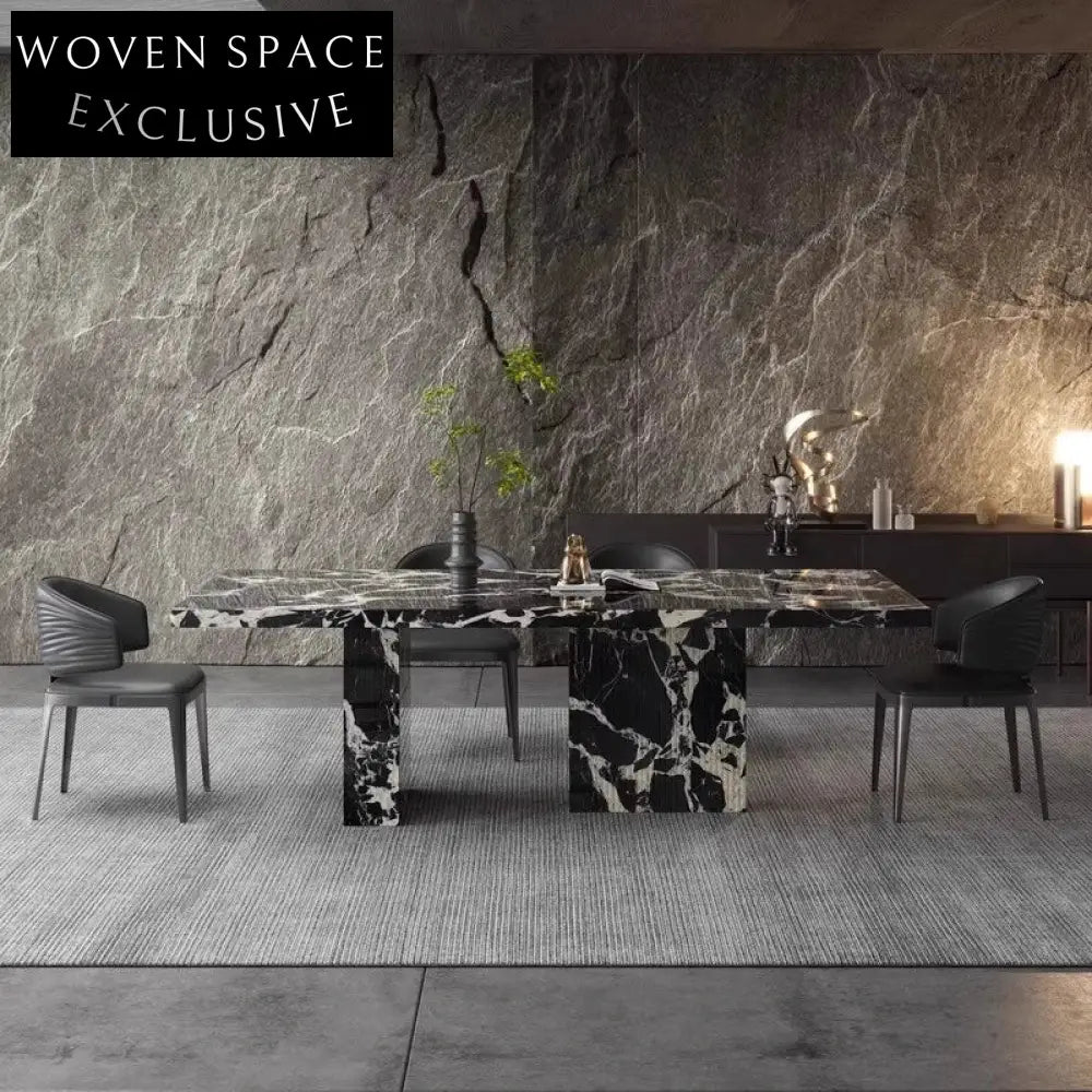 Luxury Rectangular 6-Seater Marble Dining Table, High-End Design