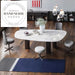 Luxury Rectangular White Natural Marble and Wood Seater Dining Table