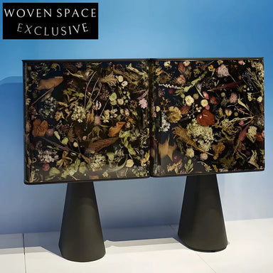 Luxury Resin Inlay Solid Wood Sideboard Cabinet, Two-Door Elegant Storage Solution