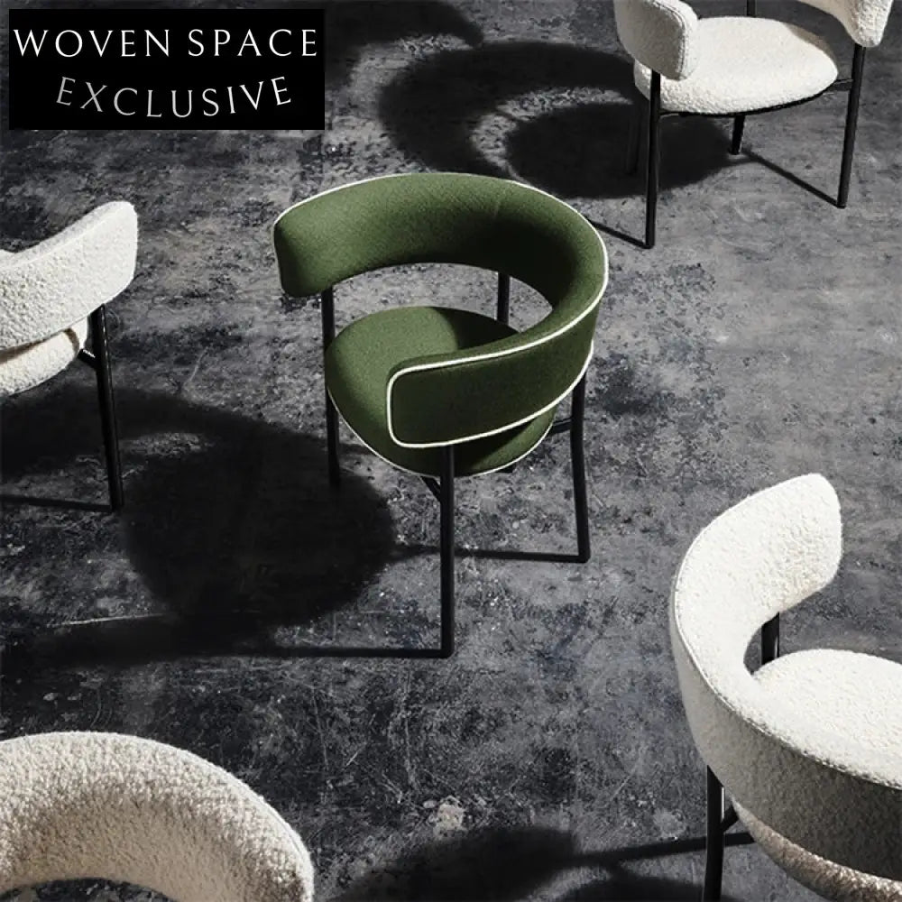 Luxury Retro Green Velvet Upholstered Dining Chair with Sleek Metal Legs