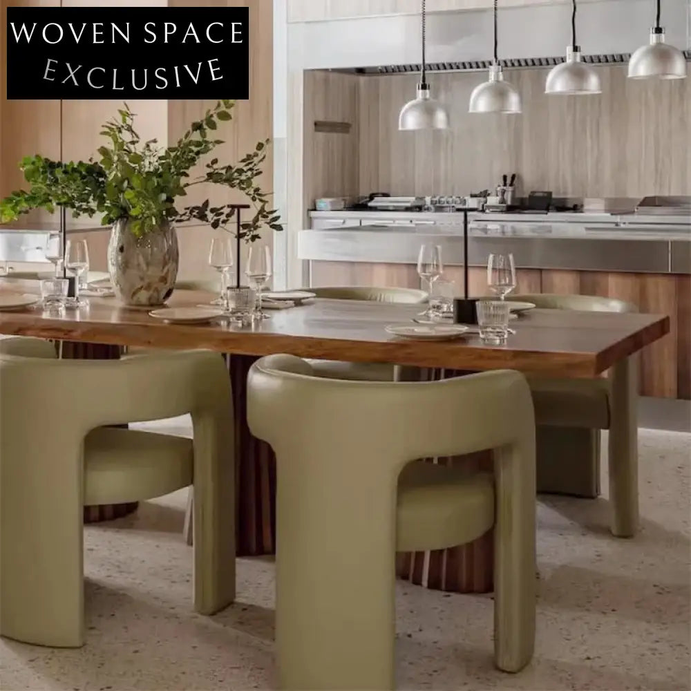 Luxury Retro Solid Wood Dining Table for 6-8 Guests, Home Restaurant