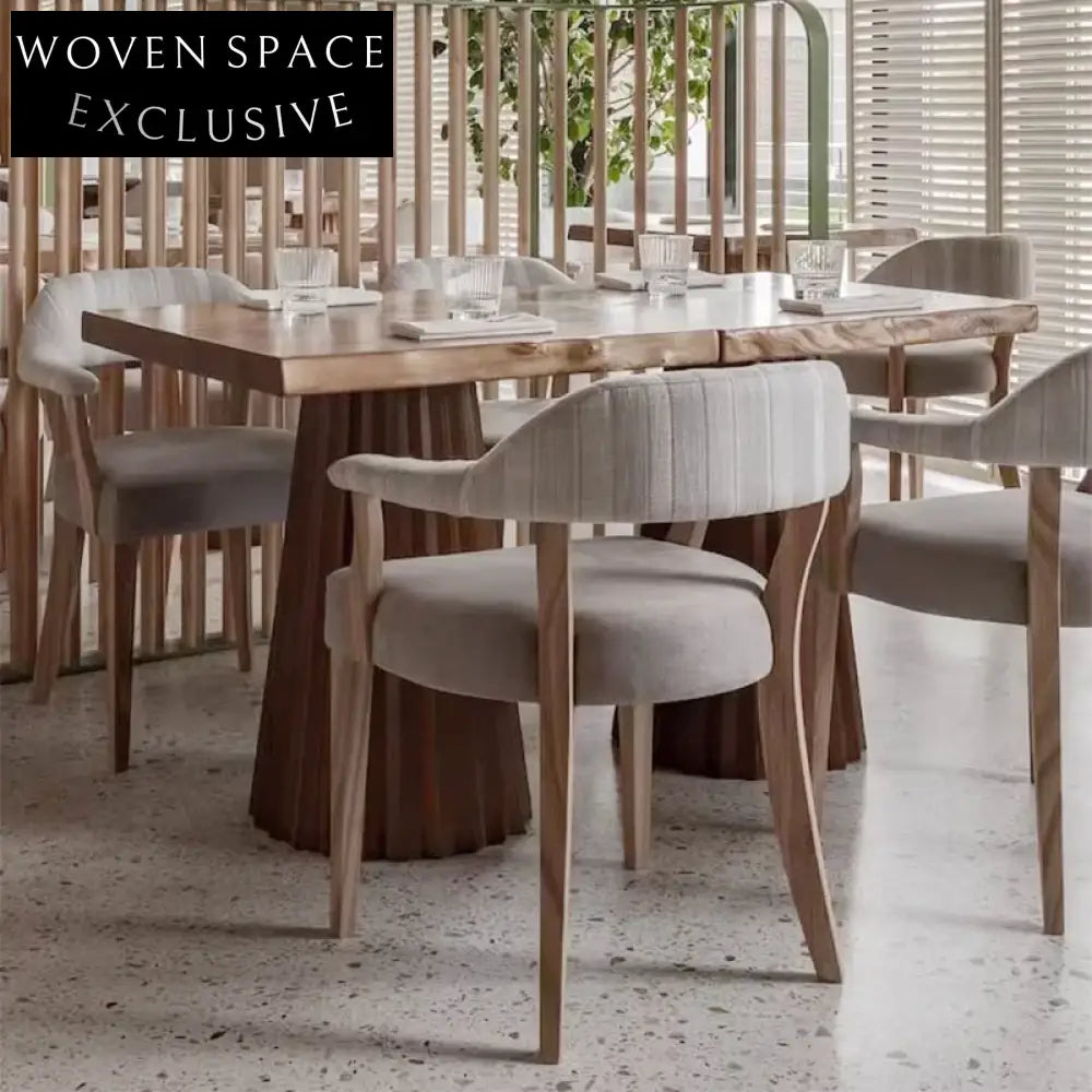 Luxury Retro Solid Wood Dining Table for 6-8 Guests, Home Restaurant