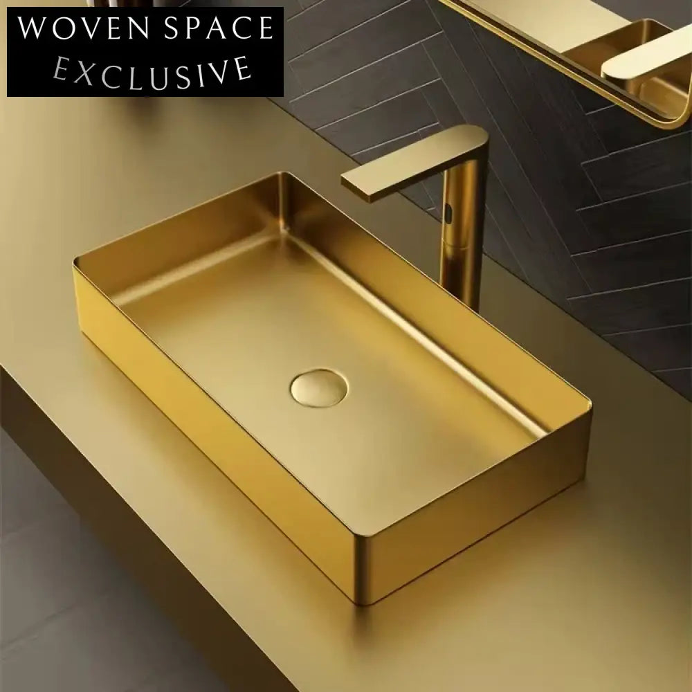 Luxury Rose Gold SUS304 Stainless Steel Above Counter Modern Bathroom Vessel Basin