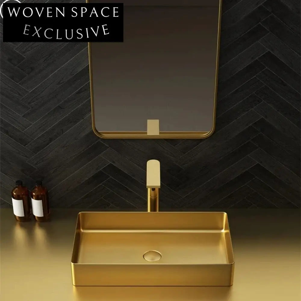 Luxury Rose Gold SUS304 Stainless Steel Above Counter Modern Bathroom Vessel Basin