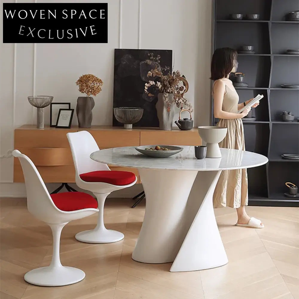 Luxury Round 4-Seater Sintered Stone Marble Top Dining Table for Modern Homes