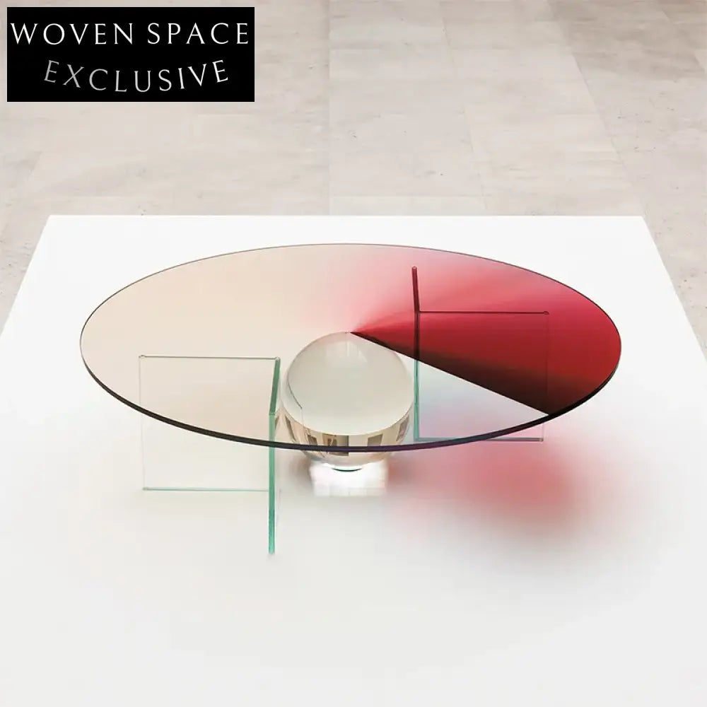 Luxury Round Clear Acrylic Coffee Table for Living Room with Optional Crystal Ball Feature