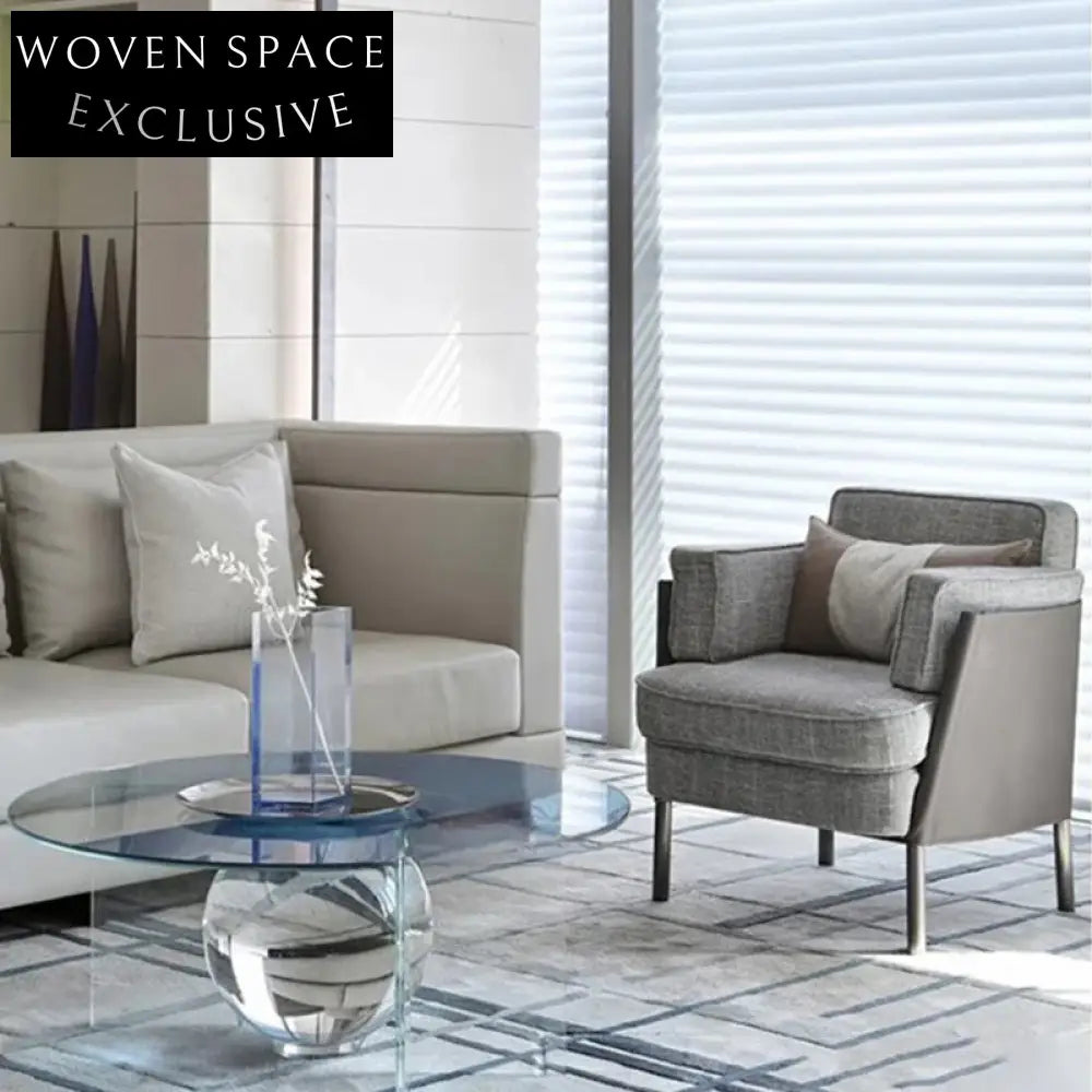 Luxury Round Clear Acrylic Coffee Table for Living Room with Optional Crystal Ball Feature