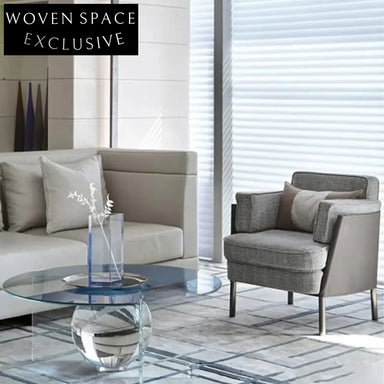 Luxury Round Clear Acrylic Coffee Table for Living Room with Optional Crystal Ball Feature