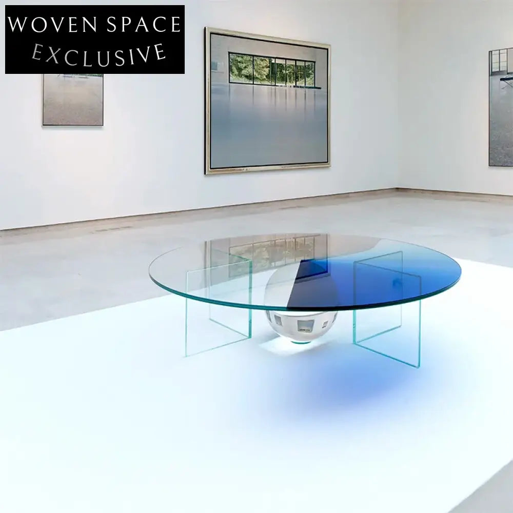 Luxury Round Clear Acrylic Coffee Table for Living Room with Optional Crystal Ball Feature